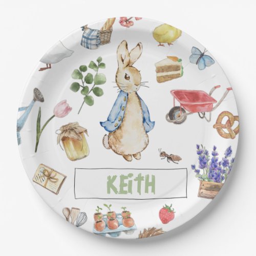 Collage Peter the Rabbit Paper Plates