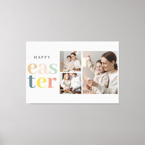 Collage Photo And Colorful Easter  Holiday Gift Canvas Print