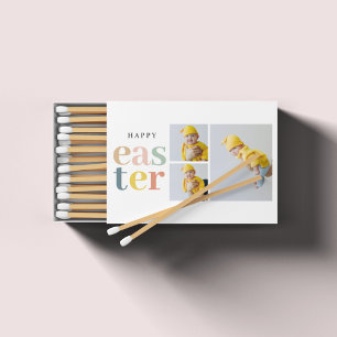 Collage Photo And Colorful Easter Holiday Gift Matchboxes