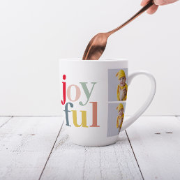 Collage Photo And Colorful Joyful | Holiday Gift Latte Mug