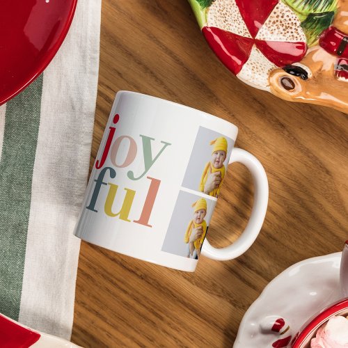 Collage Photo And Colorful Joyful  Holiday Gift Mug
