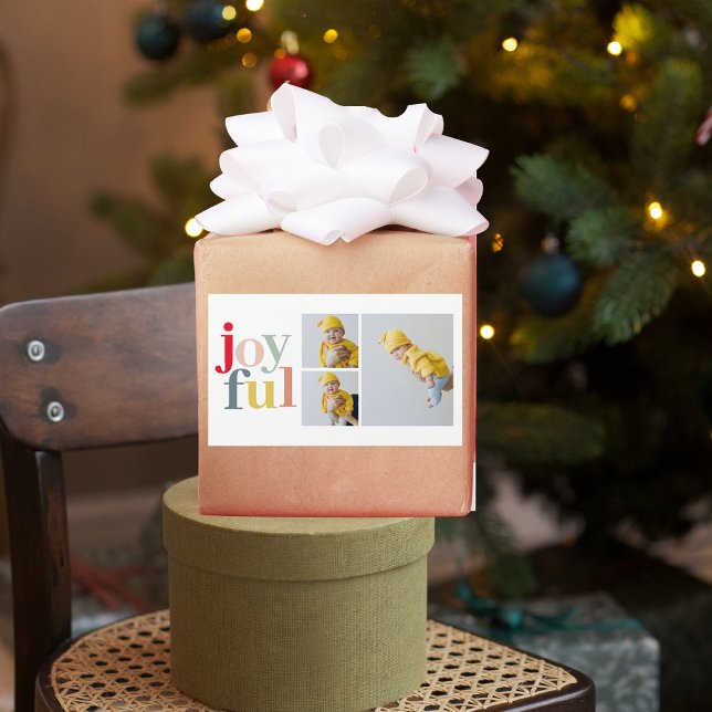 Collage Photo And Colorful Joyful | Holiday Gift Rectangular Sticker (Creator Uploaded)