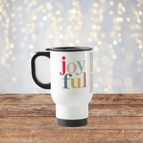 Collage Photo And Colorful Joyful  Holiday Gift Travel Mug