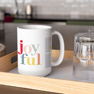 Collage Photo And Colourful Joyful   Holiday Gift Coffee Mug