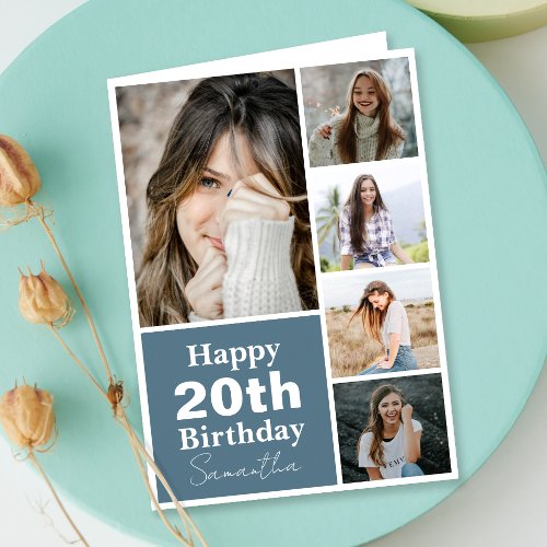 Collage  Photo Any Age Custom Birthday Card
