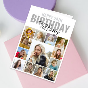 Collage Photo Any Age Happy Birthday Card