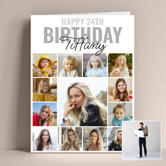 Collage Photo Any Age Happy Birthday Large Jumbo Card