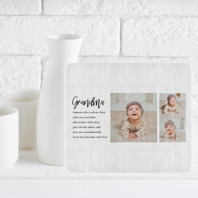 Collage Photo & Best Grandma Ever Best Beauty Gift Cutting Board (Creator Uploaded)