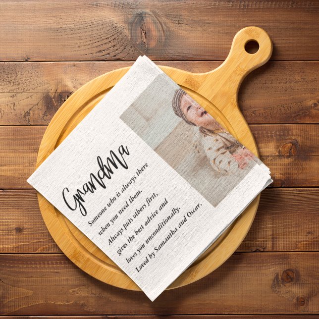Collage Photo & Best Grandma Ever Best Beauty Gift Kitchen Towel (Creator Uploaded)