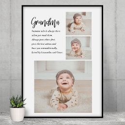 Collage Photo &amp; Best Grandma Ever Best Beauty Gift Poster