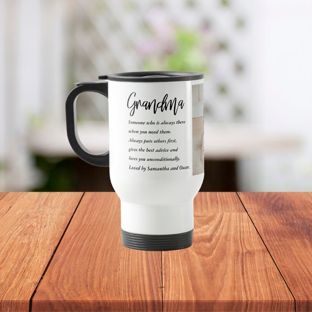 Collage Photo & Best Grandma Ever Best Beauty Gift Travel Mug (Creator Uploaded)