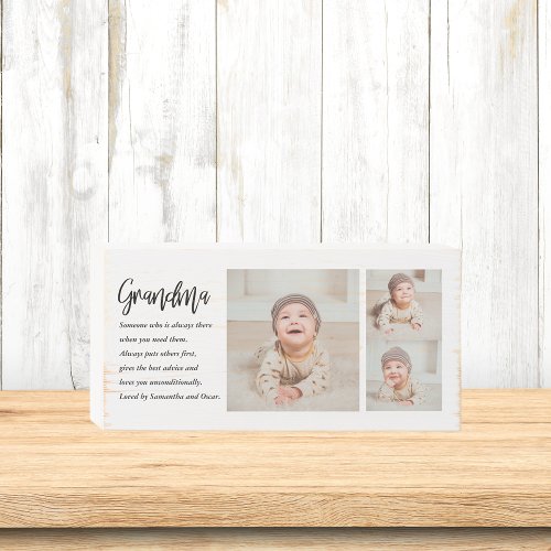 Collage Photo  Best Grandma Ever Best Beauty Gift Wooden Box Sign