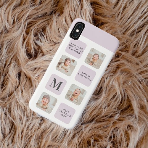 Collage Photo  Best Grandma Ever Best Purple Gift iPhone XS Max Case