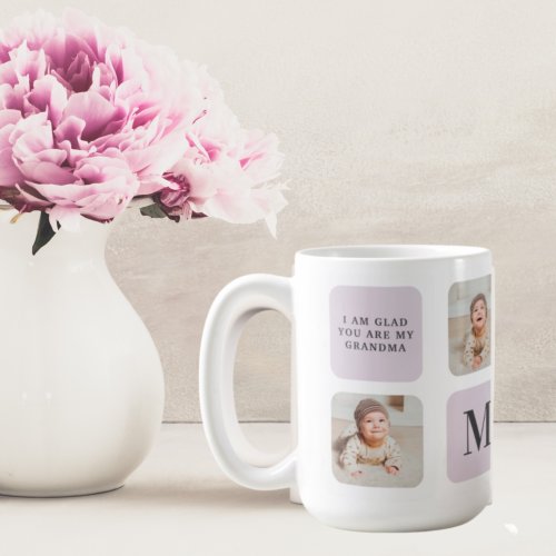 Collage Photo  Best Grandma Ever Best Purple Gift Coffee Mug