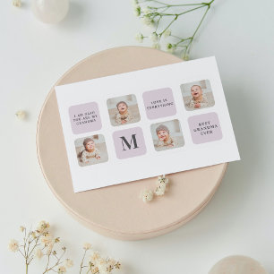 Collage Photo & Best Grandma Ever Best Purple Gift Holiday Postcard