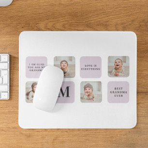 Collage Photo & Best Grandma Ever Best Purple Gift Mouse Pad