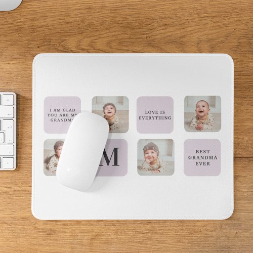 Collage Photo  Best Grandma Ever Best Purple Gift Mouse Pad