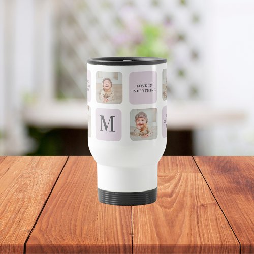 Collage Photo  Best Grandma Ever Best Purple Gift Travel Mug