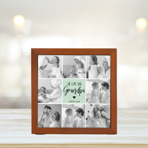 Collage Photo Best Grandpa Ever Pastel Mint Gift Desk Organizer