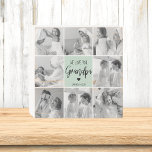 Collage Photo Best Grandpa Ever Pastel Mint Gift Wooden Box Sign<br><div class="desc">This beautiful collage photo is the perfect way to express your love for your grandpa. Featuring the heartfelt message "We love you grandpa" in elegant lettering against a soothing pastel mint background, this piece captures the warmth and affection you feel for your grandpa. The collage design allows you to include...</div>