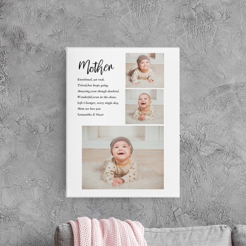 Collage Photo  Best Mother Quote Lovely Gift Canvas Print