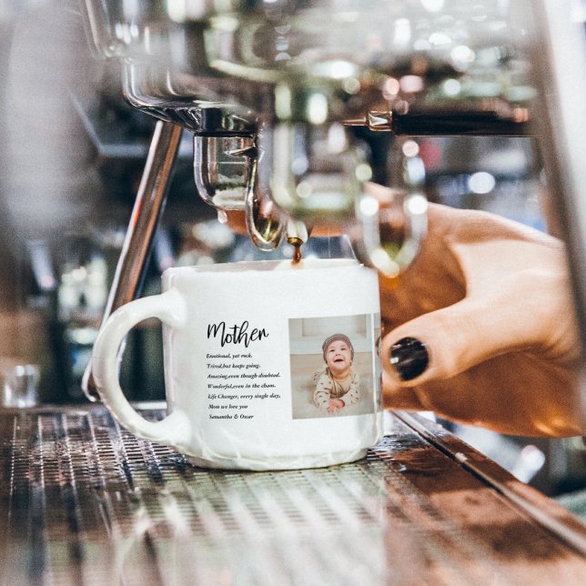 Collage Photo & Best Mother Quote Lovely Gift Espresso Cup (Creator Uploaded)