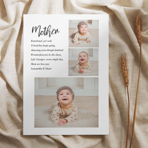 Collage Photo  Best Mother Quote Lovely Gift Holiday Card