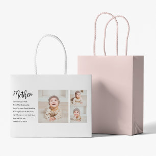 Collage Photo & Best Mother Quote Lovely Gift Large Gift Bag