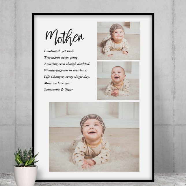 Collage Photo & Best Mother Quote Lovely Gift Poster (Creator Uploaded)