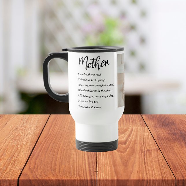 Collage Photo & Best Mother Quote Lovely Gift Travel Mug (Creator Uploaded)