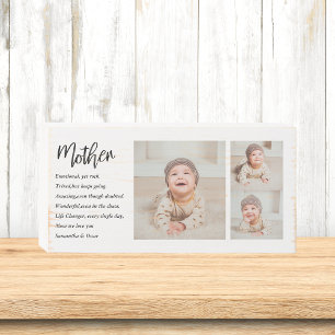 Collage Photo & Best Mother Quote Lovely Gift Wooden Box Sign