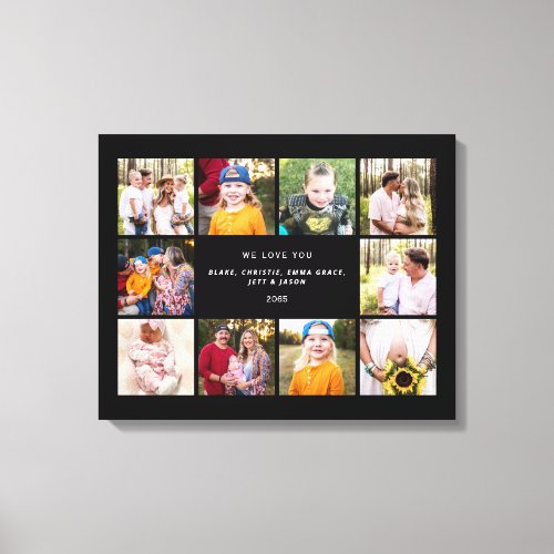 Collage Photo Black We Love You Canvas Print