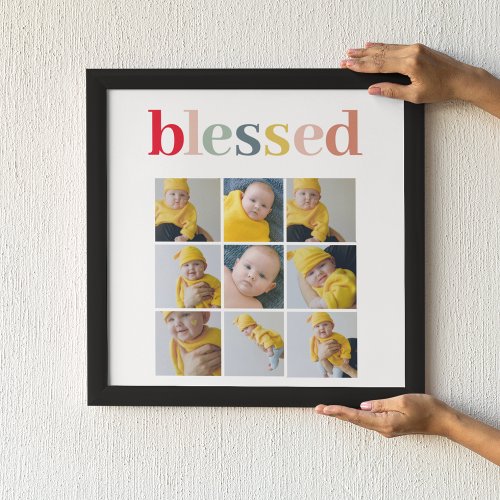 Collage Photo  Colorful Blessed Holiday Gift Canvas Print