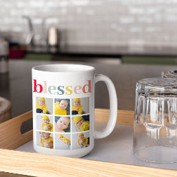 Collage Photo | Colorful Blessed Holiday Gift Coffee Mug