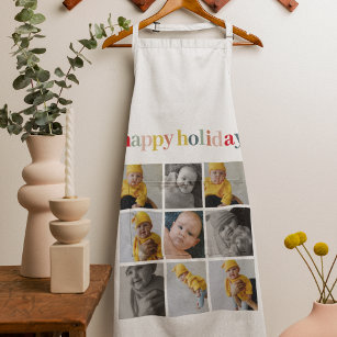 Collage Photo   Colorful Happy Holiday Apron