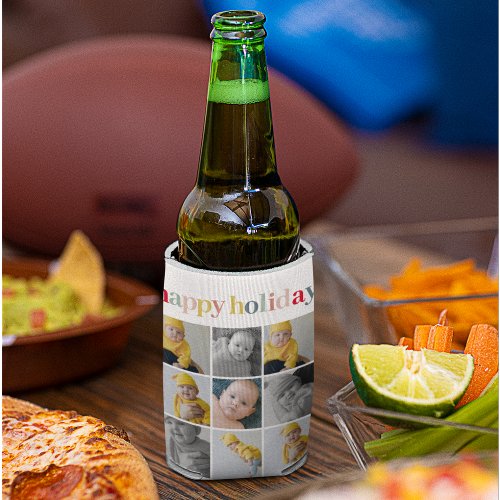 Collage Photo  Colorful Happy Holiday Can Cooler