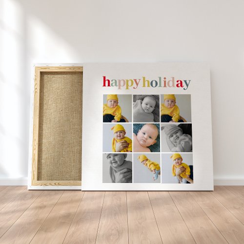 Collage Photo  Colorful Happy Holiday Canvas Print