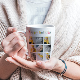 Collage Photo | Colorful Happy Holiday Latte Mug
