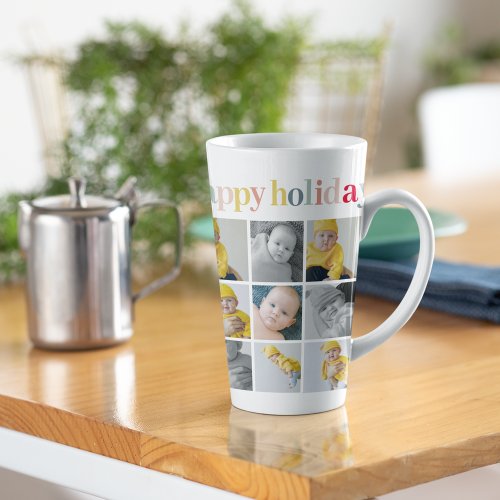 Collage Photo  Colorful Happy Holiday Latte Mug