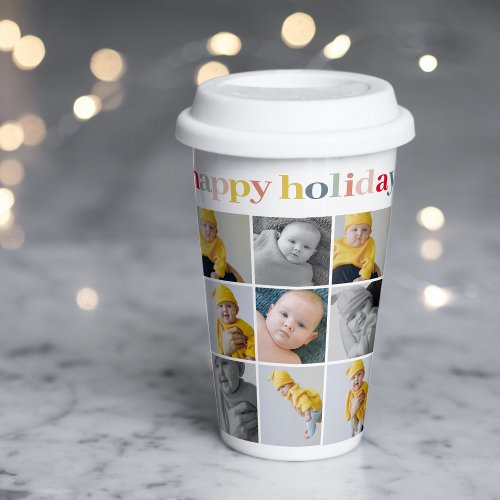 Collage Photo  Colorful Happy Holiday Paper Cups