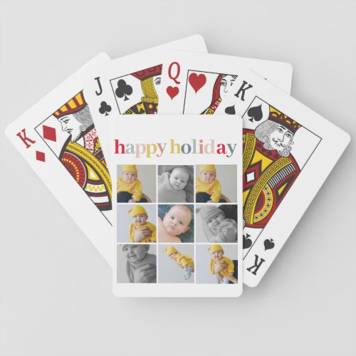 Collage Photo  Colorful Happy Holiday Playing Cards