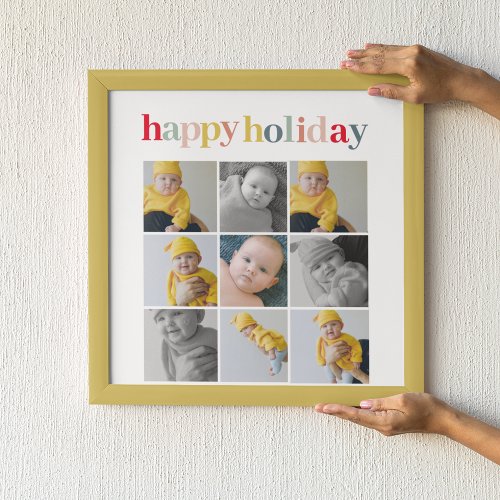 Collage Photo  Colorful Happy Holiday Poster