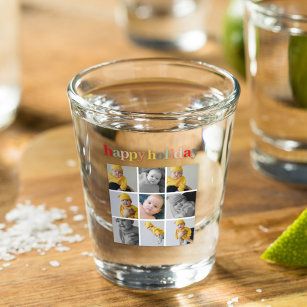 Collage Photo   Colorful Happy Holiday Shot Glass
