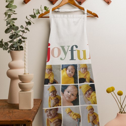 Collage Photo  Colorful Joyful Holiday Gift Apron