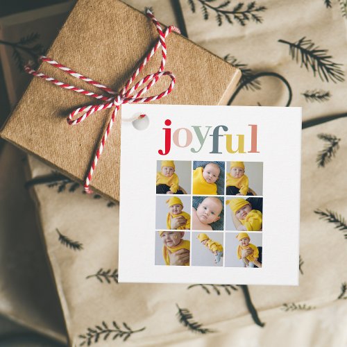 Collage Photo  Colorful Joyful Holiday Gift Favor Tags