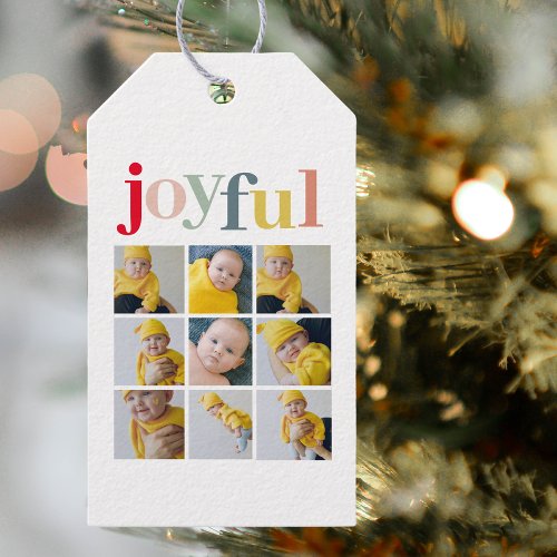 Collage Photo  Colorful Joyful Holiday Gift Gift Tags