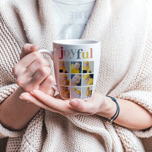 Collage Photo  Colorful Joyful Holiday Gift Latte Mug