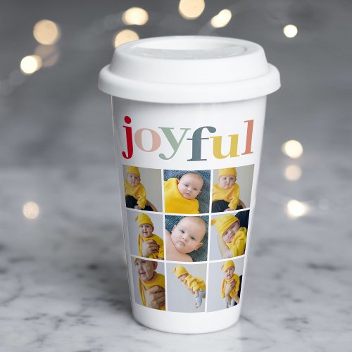 Collage Photo  Colorful Joyful Holiday Gift Paper Cups