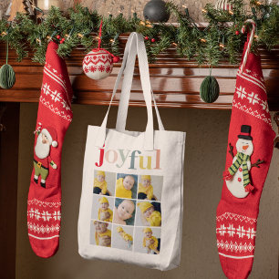 Collage Photo Colorful Joyful Holiday Gift Tote Bag