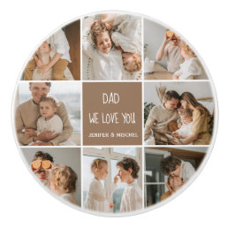 Collage Photo Dad We Love You Happy Fathers Day Ceramic Knob